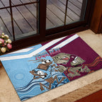 Custom QLD Cane Toad and NSW Cockroach Rubber Doormat Aboriginal Inspired Together