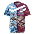 Custom QLD Cane Toad and NSW Cockroach Rugby Jersey Aboriginal Inspired Together