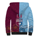Custom QLD Cane Toad and NSW Cockroach Sherpa Hoodie Aboriginal Inspired Together