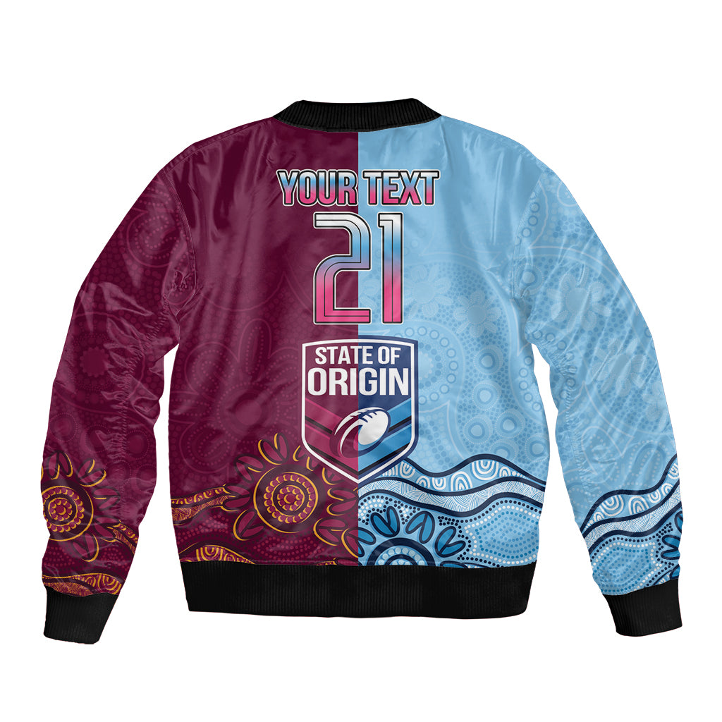 Custom QLD Cane Toad and NSW Cockroach Sleeve Zip Bomber Jacket Aboriginal Inspired Together