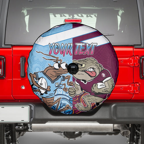Custom QLD Cane Toad and NSW Cockroach Spare Tire Cover Aboriginal Inspired Together