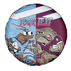 Custom QLD Cane Toad and NSW Cockroach Spare Tire Cover Aboriginal Inspired Together