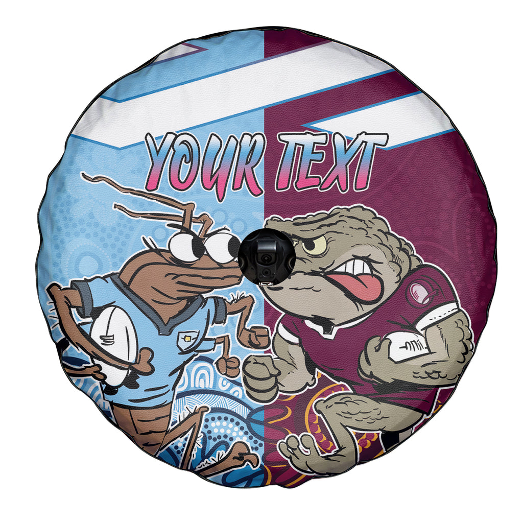 Custom QLD Cane Toad and NSW Cockroach Spare Tire Cover Aboriginal Inspired Together