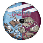 Custom QLD Cane Toad and NSW Cockroach Spare Tire Cover Aboriginal Inspired Together