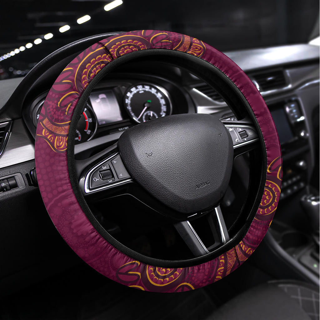 QLD Cane Toad and NSW Cockroach Steering Wheel Cover Aboriginal Inspired Together