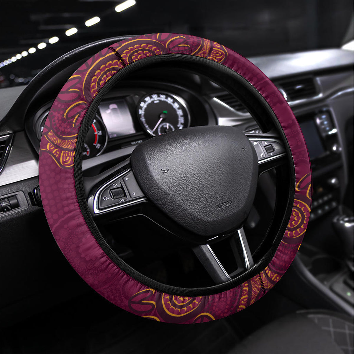 QLD Cane Toad and NSW Cockroach Steering Wheel Cover Aboriginal Inspired Together
