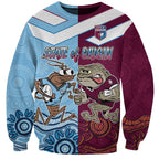 Custom QLD Cane Toad and NSW Cockroach Sweatshirt Aboriginal Inspired Together