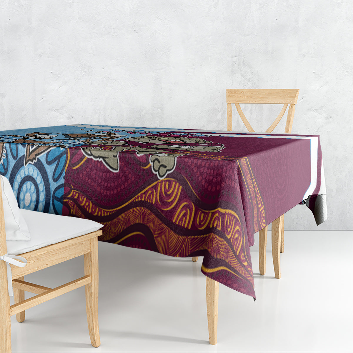 Custom QLD Cane Toad and NSW Cockroach Tablecloth Aboriginal Inspired Together