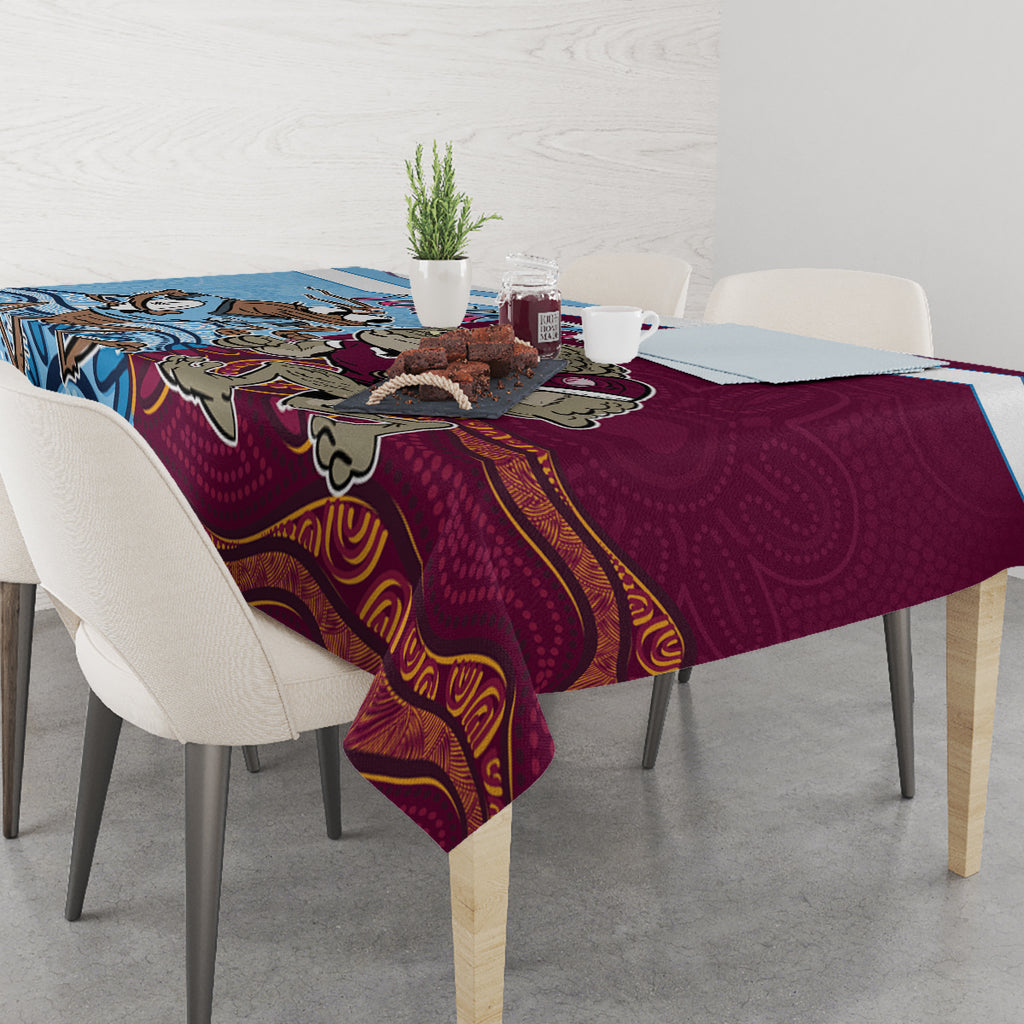Custom QLD Cane Toad and NSW Cockroach Tablecloth Aboriginal Inspired Together