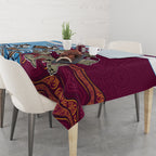 Custom QLD Cane Toad and NSW Cockroach Tablecloth Aboriginal Inspired Together