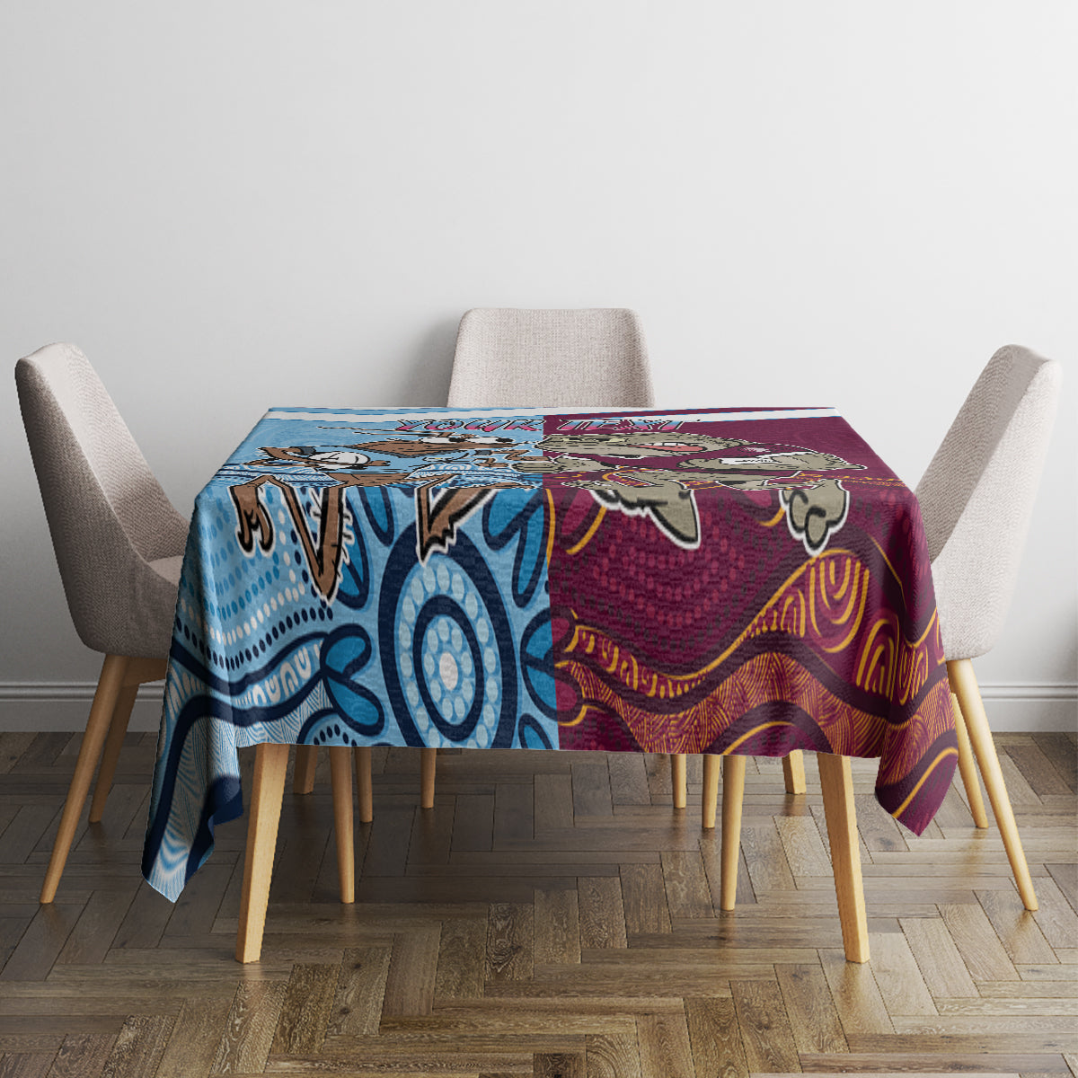 Custom QLD Cane Toad and NSW Cockroach Tablecloth Aboriginal Inspired Together