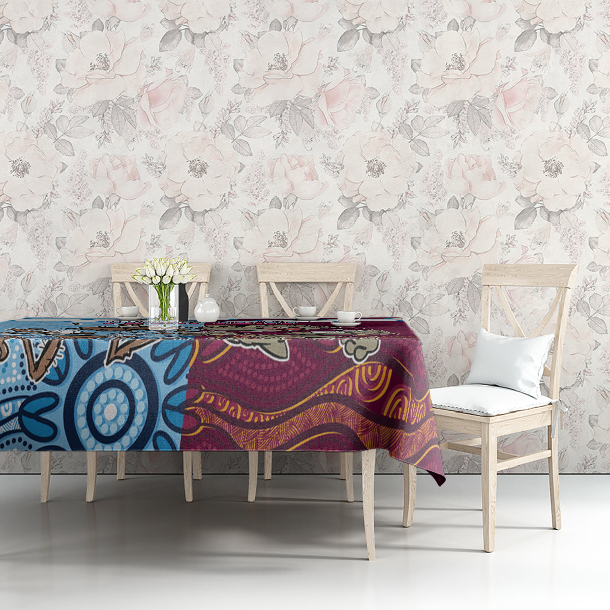 Custom QLD Cane Toad and NSW Cockroach Tablecloth Aboriginal Inspired Together