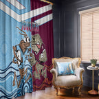 Custom QLD Cane Toad and NSW Cockroach Window Curtain Aboriginal Inspired Together
