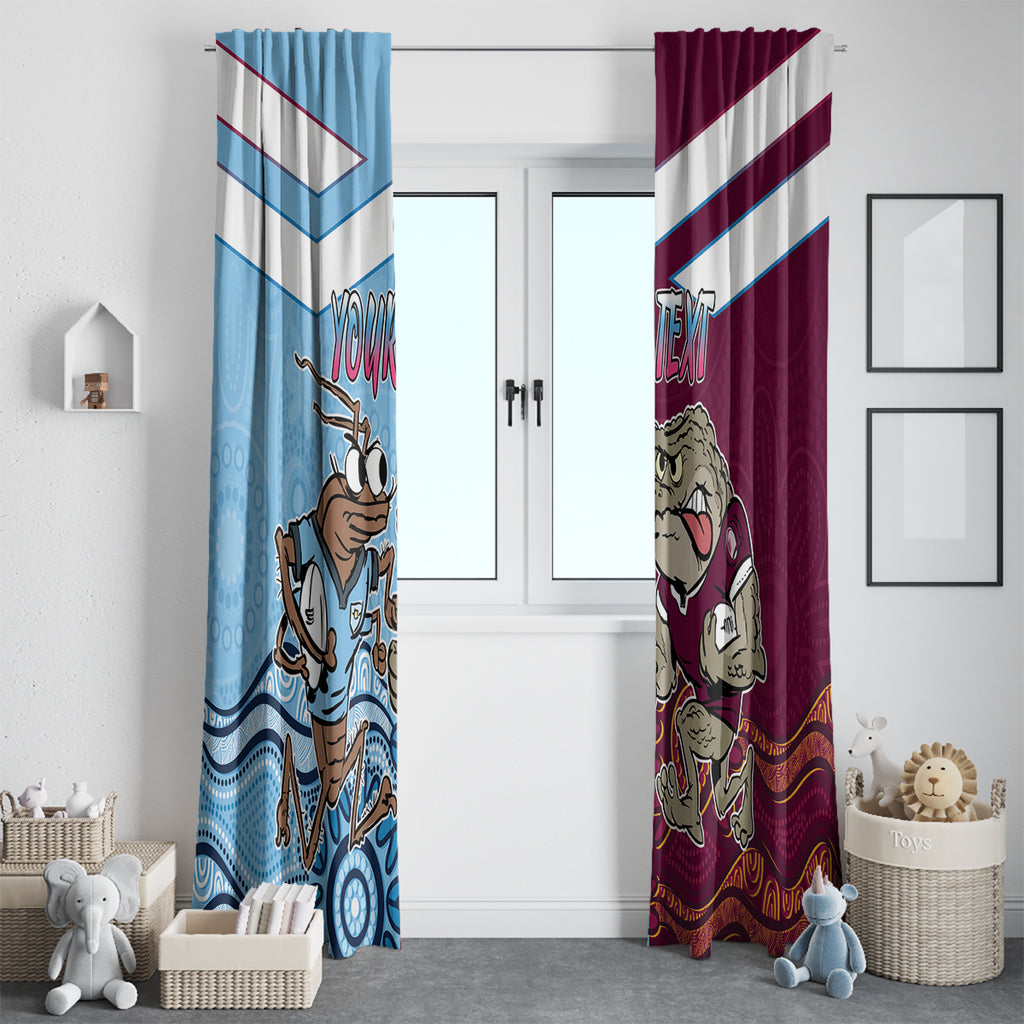 Custom QLD Cane Toad and NSW Cockroach Window Curtain Aboriginal Inspired Together