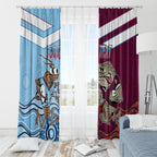 Custom QLD Cane Toad and NSW Cockroach Window Curtain Aboriginal Inspired Together