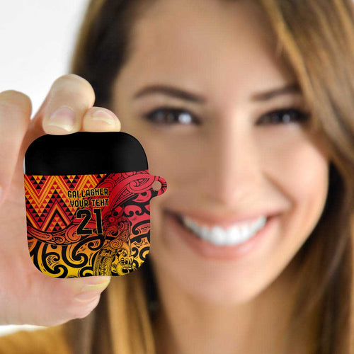 New Zealand Rangatira Custom AirPods Case Red and Gold Niho Taniwha Maori Tribal - Aussie Hoodie