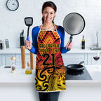 New Zealand Rangatira Custom Apron Red and Gold Niho Taniwha Maori Tribal - Aussie Hoodie