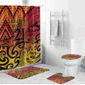 New Zealand Rangatira Custom Bathroom Set Red and Gold Niho Taniwha Maori Tribal - Aussie Hoodie