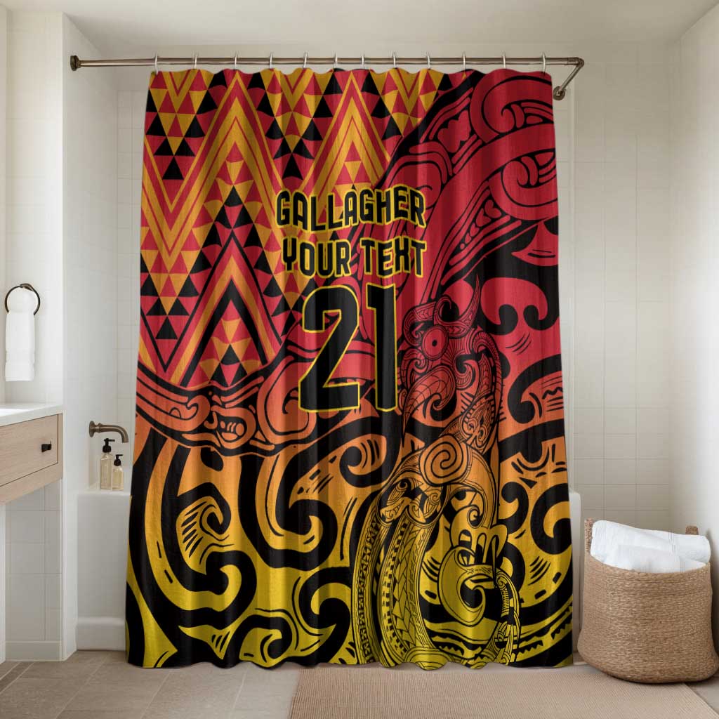 New Zealand Rangatira Custom Bathroom Set Red and Gold Niho Taniwha Maori Tribal - Aussie Hoodie
