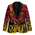 New Zealand Rangatira Custom Blazer Red and Gold Niho Taniwha Maori Tribal - Aussie Hoodie