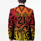New Zealand Rangatira Custom Blazer Red and Gold Niho Taniwha Maori Tribal - Aussie Hoodie