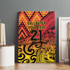 New Zealand Rangatira Custom Canvas Wall Art Red and Gold Niho Taniwha Maori Tribal