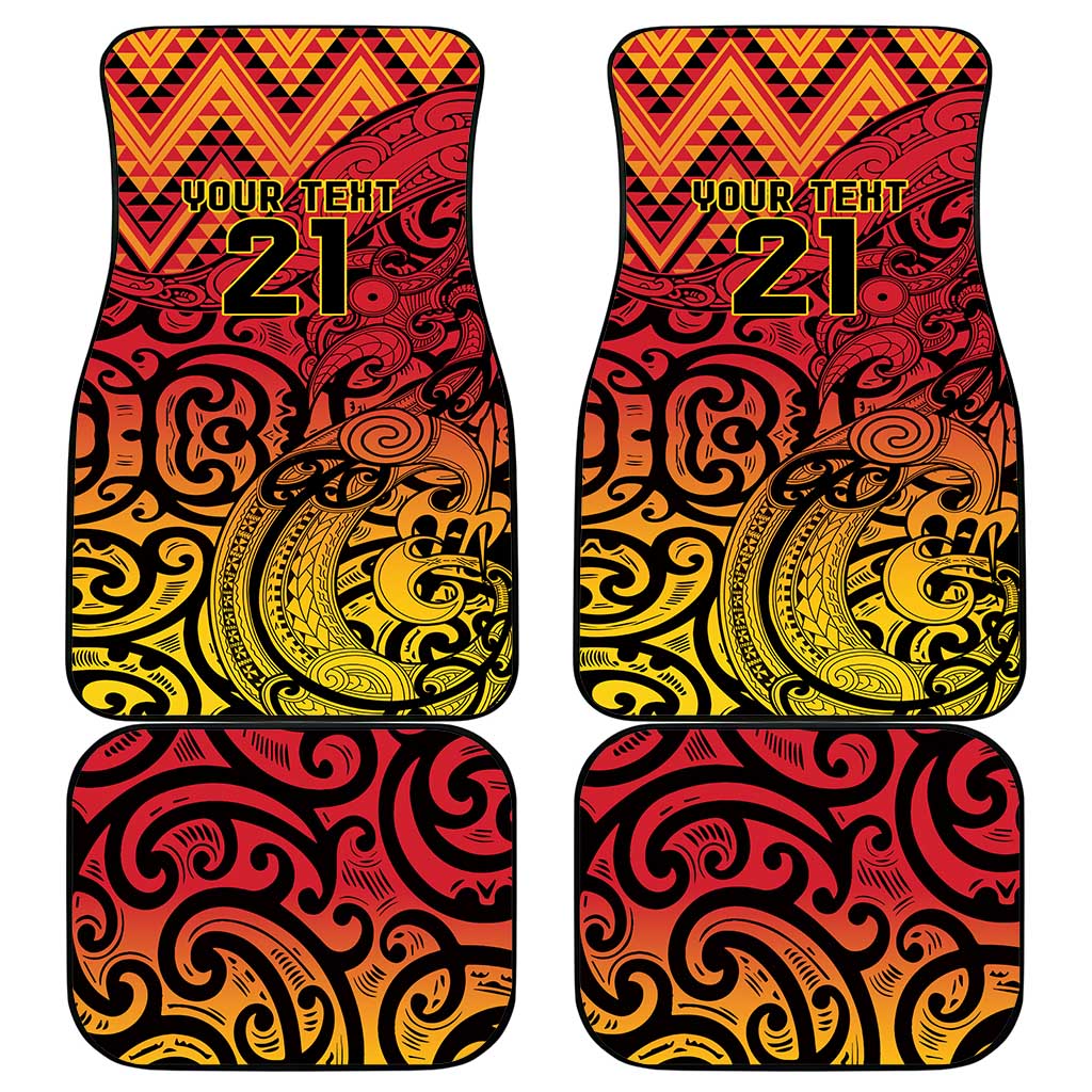 New Zealand Rangatira Custom Car Mats Red and Gold Niho Taniwha Maori Tribal