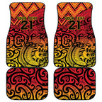 New Zealand Rangatira Custom Car Mats Red and Gold Niho Taniwha Maori Tribal
