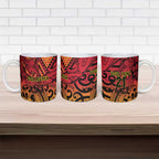 New Zealand Rangatira Custom Ceramic Mug Red and Gold Niho Taniwha Maori Tribal - Aussie Hoodie