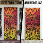 New Zealand Rangatira Custom Door Cover Red and Gold Niho Taniwha Maori Tribal - Aussie Hoodie