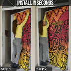 New Zealand Rangatira Custom Door Cover Red and Gold Niho Taniwha Maori Tribal - Aussie Hoodie