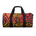 New Zealand Rangatira Custom Duffle Bag Red and Gold Niho Taniwha Maori Tribal