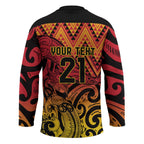 New Zealand Rangatira Custom Hockey Jersey Red and Gold Niho Taniwha Maori Tribal - Aussie Hoodie