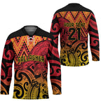 New Zealand Rangatira Custom Hockey Jersey Red and Gold Niho Taniwha Maori Tribal - Aussie Hoodie