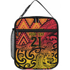 New Zealand Rangatira Custom Lunch Bag Red and Gold Niho Taniwha Maori Tribal