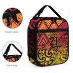 New Zealand Rangatira Custom Lunch Bag Red and Gold Niho Taniwha Maori Tribal
