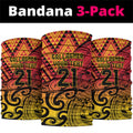 New Zealand Rangatira Custom Neck Gaiter Red and Gold Niho Taniwha Maori Tribal - Aussie Hoodie
