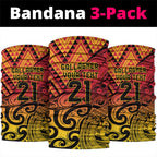 New Zealand Rangatira Custom Neck Gaiter Red and Gold Niho Taniwha Maori Tribal - Aussie Hoodie
