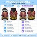 New Zealand Rangatira Custom Pet Hoodie Red and Gold Niho Taniwha Maori Tribal