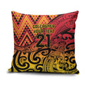 New Zealand Rangatira Custom Pillow Cover Red and Gold Niho Taniwha Maori Tribal - Aussie Hoodie