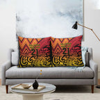 New Zealand Rangatira Custom Pillow Cover Red and Gold Niho Taniwha Maori Tribal - Aussie Hoodie