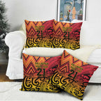 New Zealand Rangatira Custom Pillow Cover Red and Gold Niho Taniwha Maori Tribal - Aussie Hoodie
