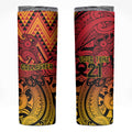 New Zealand Rangatira Custom Skinny Tumbler Red and Gold Niho Taniwha Maori Tribal