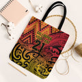 New Zealand Rangatira Custom Tote Bag Red and Gold Niho Taniwha Maori Tribal - Aussie Hoodie