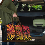 New Zealand Rangatira Custom Travel Bag Red and Gold Niho Taniwha Maori Tribal - Aussie Hoodie