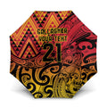 New Zealand Rangatira Custom Umbrella Red and Gold Niho Taniwha Maori Tribal - Aussie Hoodie