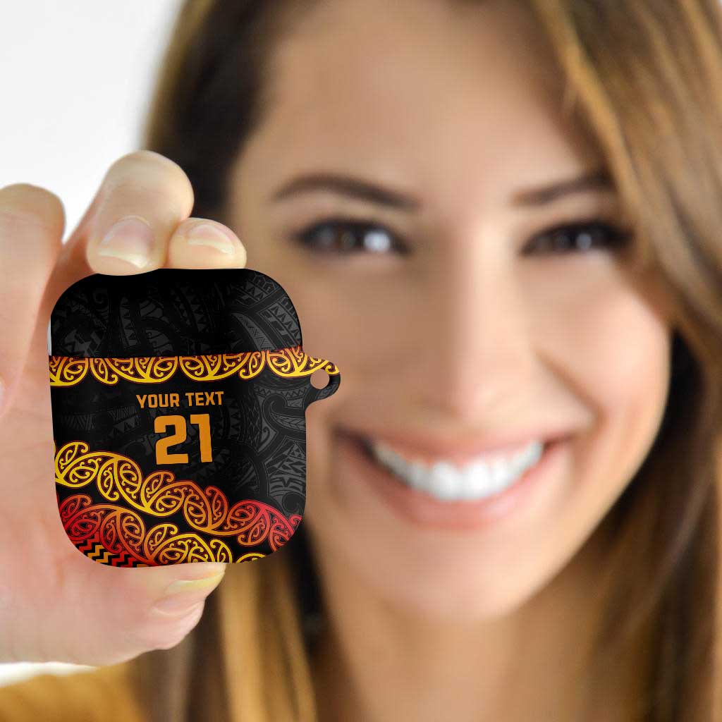New Zealand Rugby Pacific Custom AirPods Case Rangatira Maori Kowhaiwhai Pattern - Aussie Hoodie