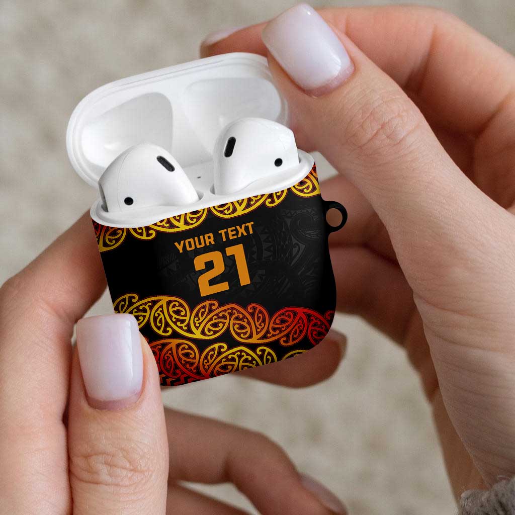 New Zealand Rugby Pacific Custom AirPods Case Rangatira Maori Kowhaiwhai Pattern - Aussie Hoodie