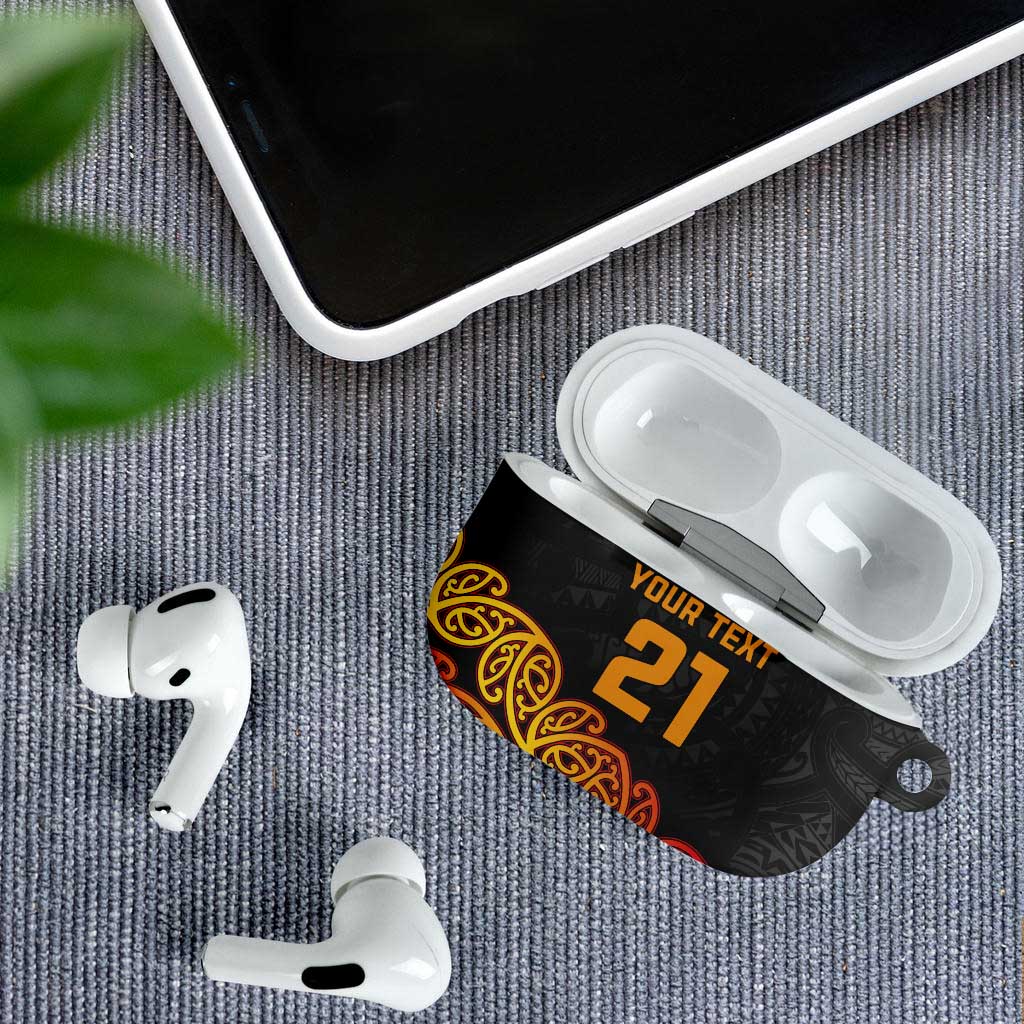 New Zealand Rugby Pacific Custom AirPods Case Rangatira Maori Kowhaiwhai Pattern - Aussie Hoodie