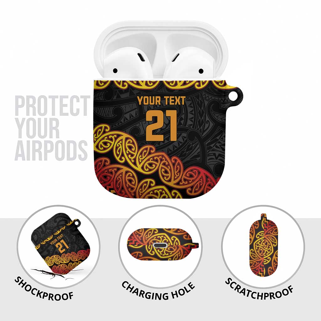New Zealand Rugby Pacific Custom AirPods Case Rangatira Maori Kowhaiwhai Pattern - Aussie Hoodie